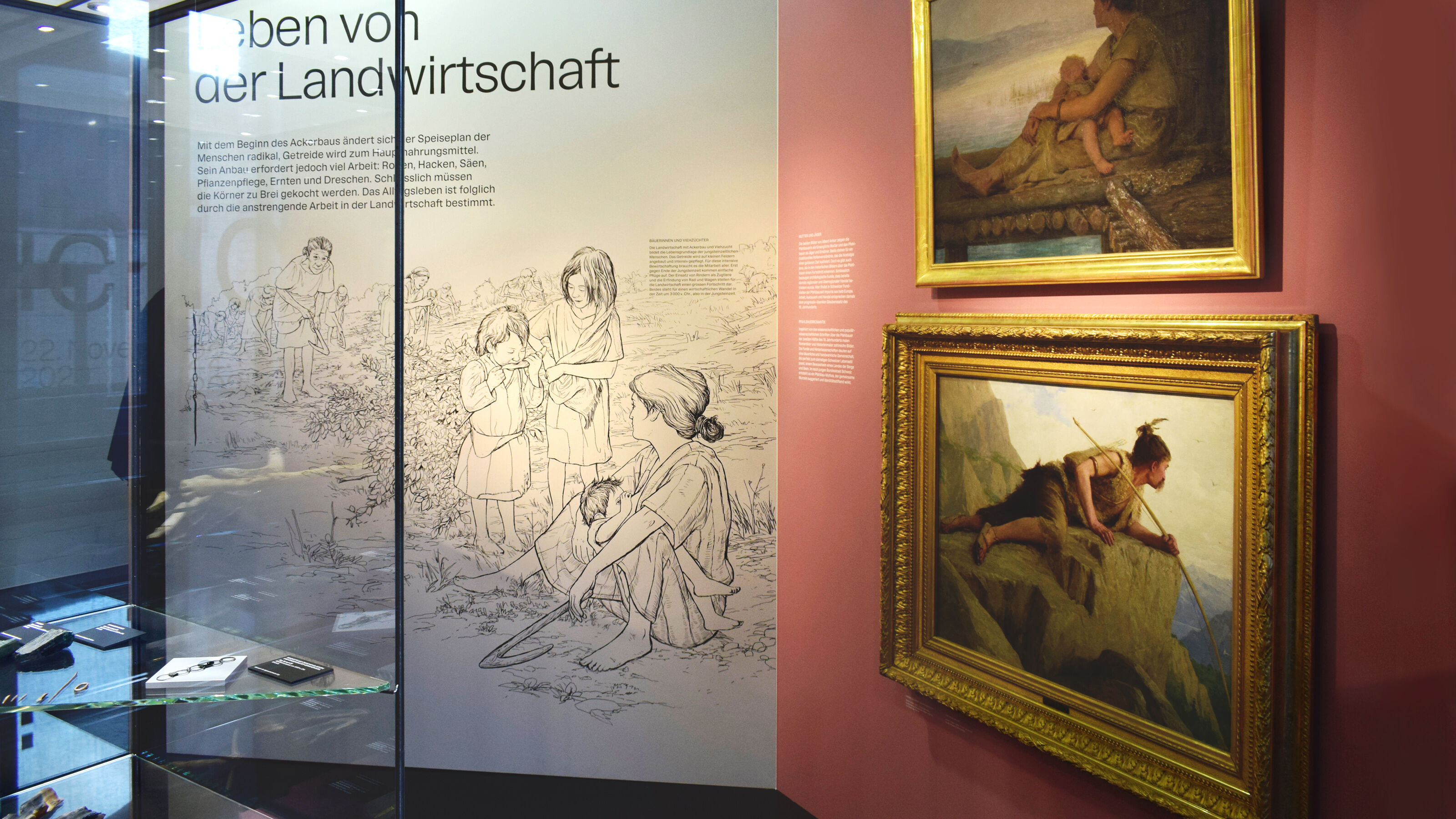 KMUZ-Bildergeschichten_Pfahlbauerin-Ausstellung-_Rekonstruktion_Archaeologie_Lebensbild_bunterhund-Illustration
